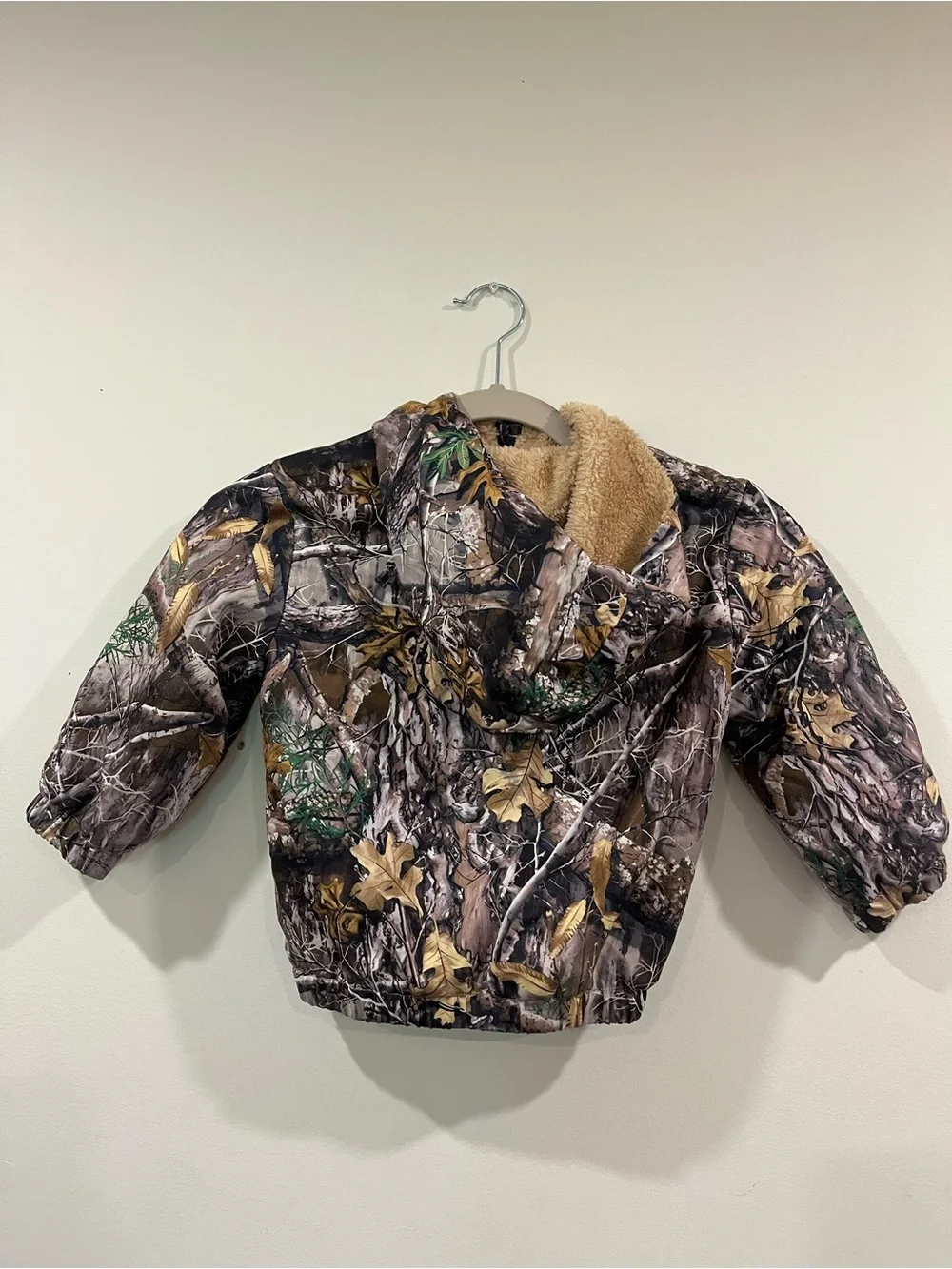 Kids Camo Hooded Jacket - Brown/Green